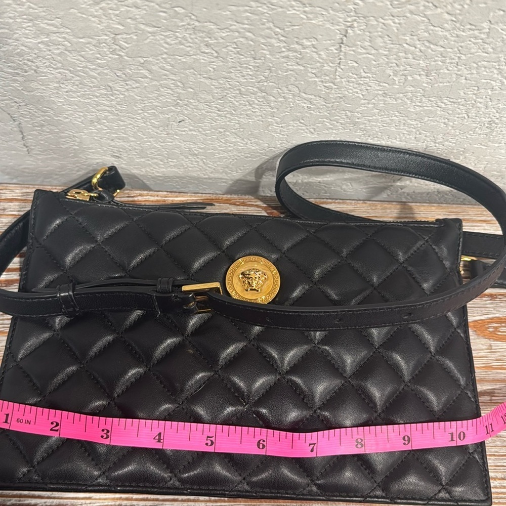 Authentic Versace Quilted Lambskin Leather Pouch and Crossbody - Picture 16 of 17